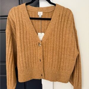 a new day Camel Ribbed Cardigan